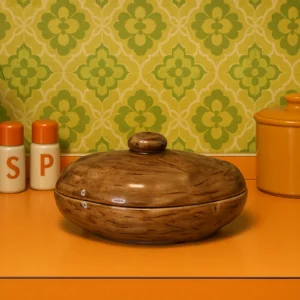 Vintage Ceramic Potato Baker Casserole Dish with Lid