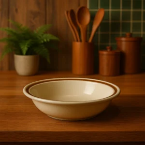 Vintage Mountain Wood Collection Stoneware Oval Serving Bowl – Japan