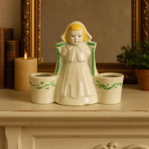 Vintage Ceramic Girl with Pails Planter – Figural Pottery