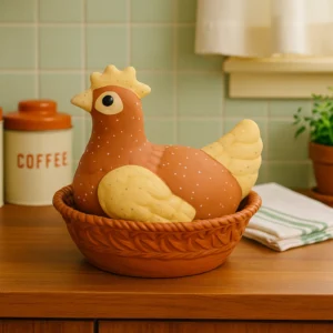 Vintage Ceramic Hen on Nest Covered Dish – Farmhouse Chicken
