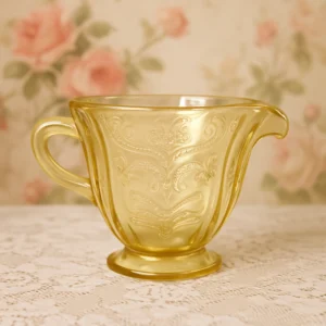 Vintage 1930s Yellow Depression Glass Creamer – Victorian Tea Party Charm