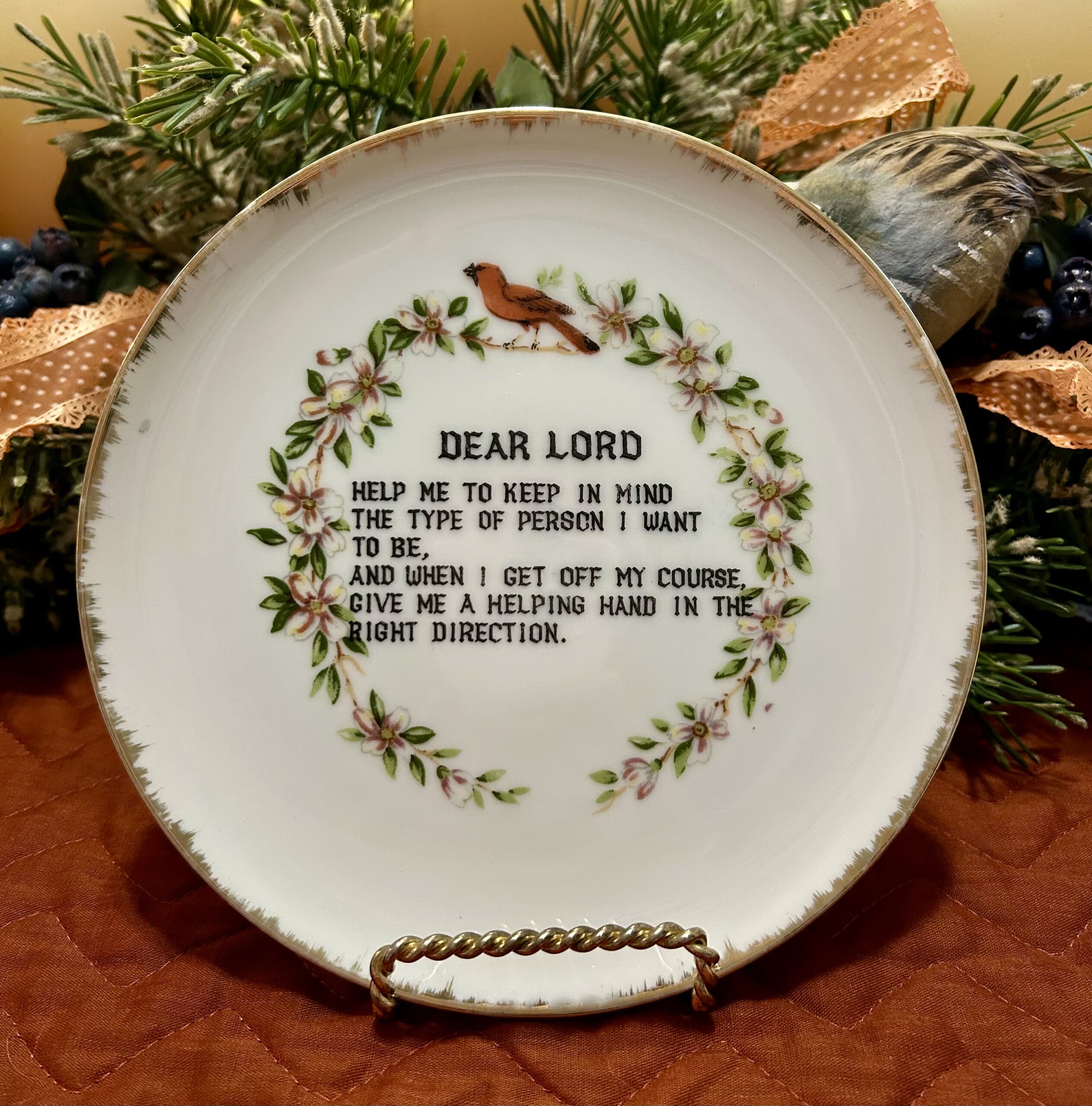 Vintage Inspirational Prayer Collector Plate