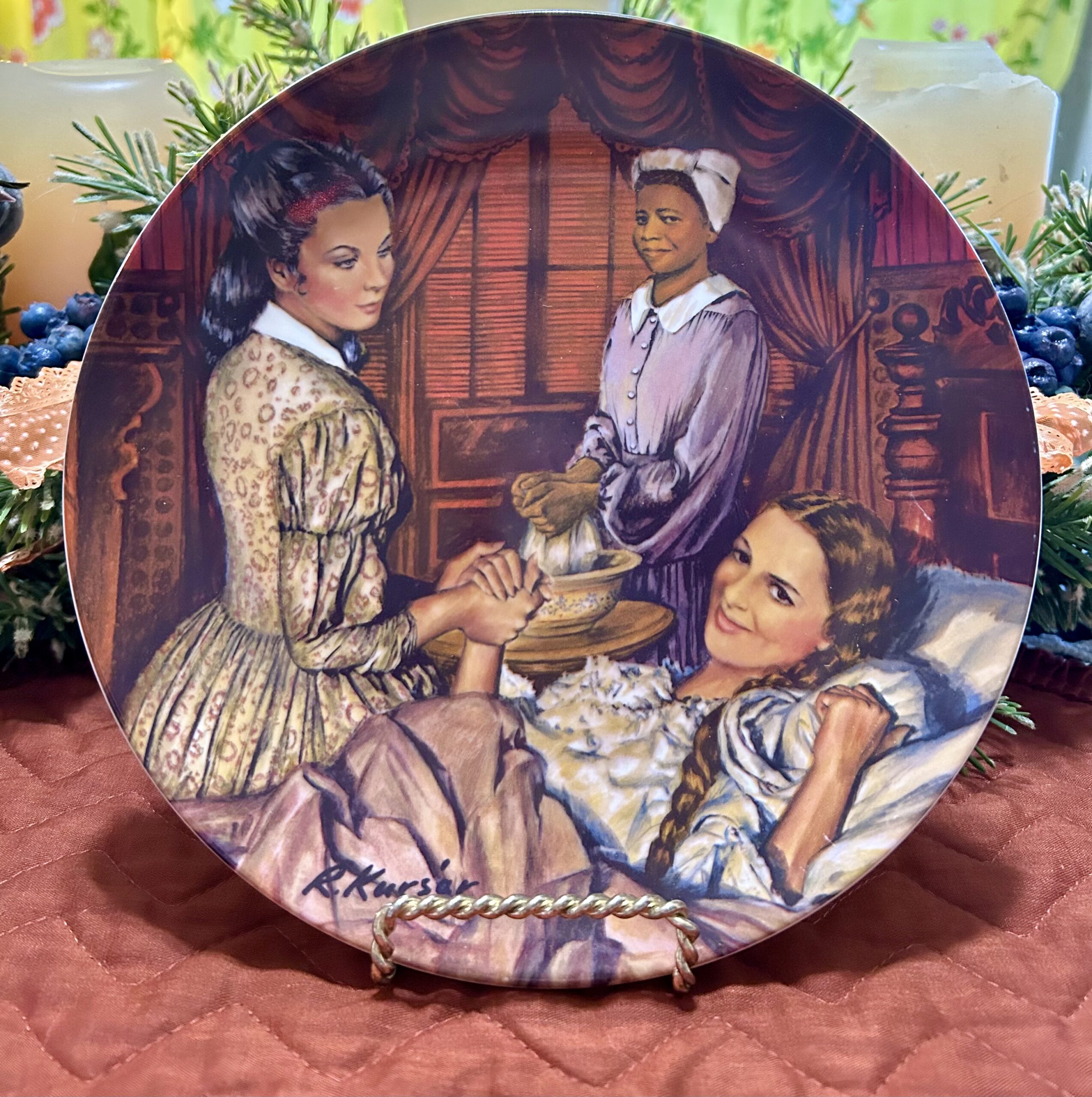 Edwin Knowles Gone With the Wind Collection Collector Plate “Melanie Gives Birth”