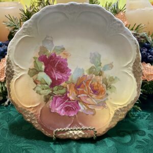 Antique Hand-Painted Porcelain Floral Bowl – Signed & Dated 1929